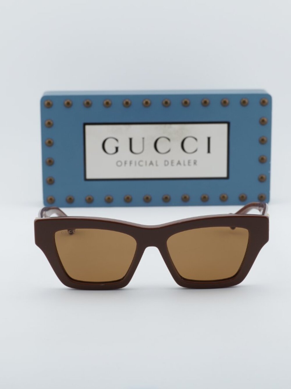 Gucci GG1753S 005 Women Cat Eye Sunglasses - Brown / Brown - Picture 5 of 11